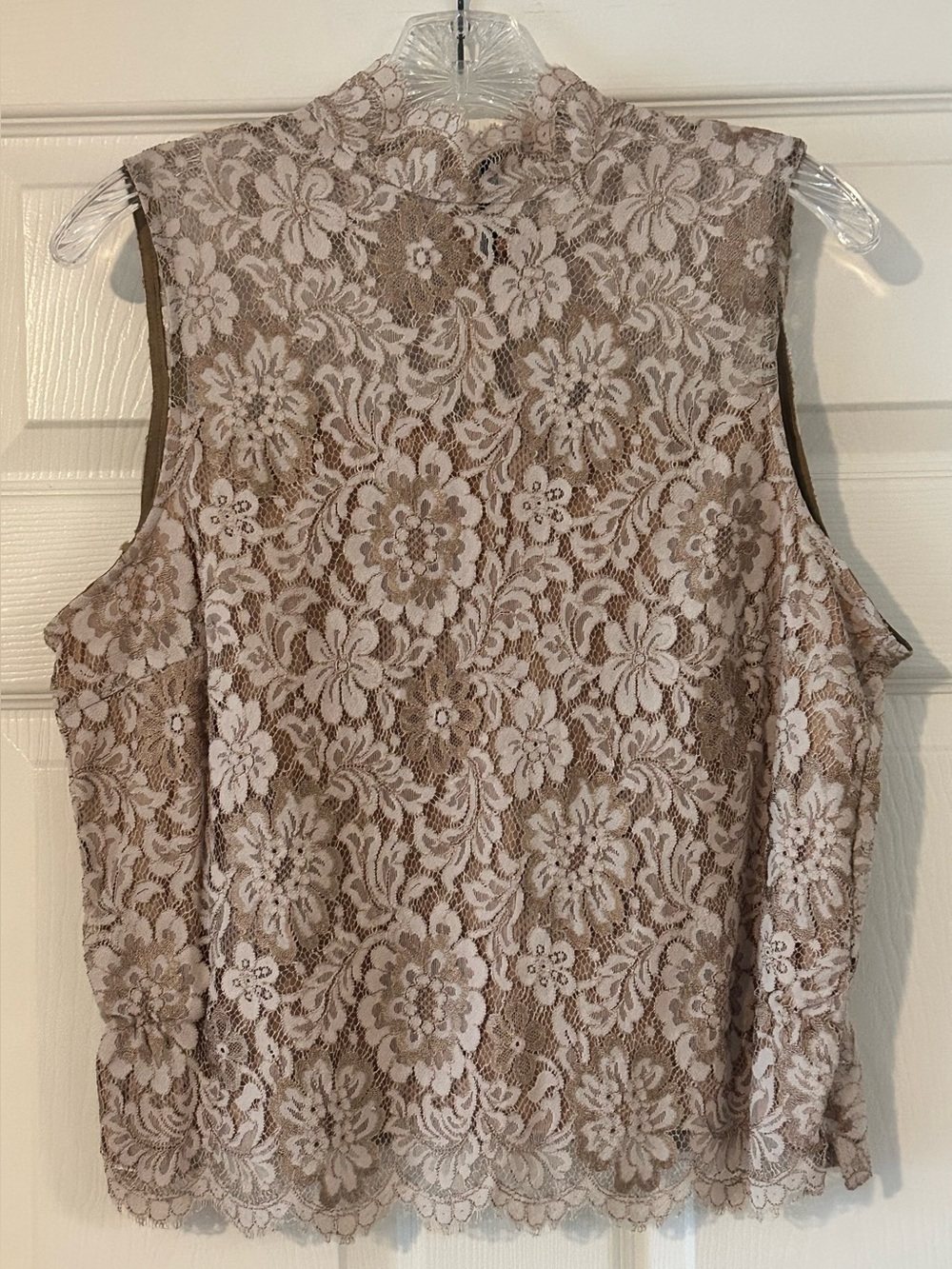 Kay Celine Vintage High Neck Sleeveless Lace Blouse XL